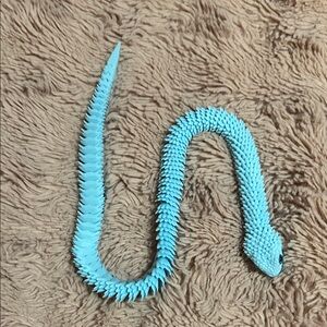 Blue Spiked Snake Toy 3d printed